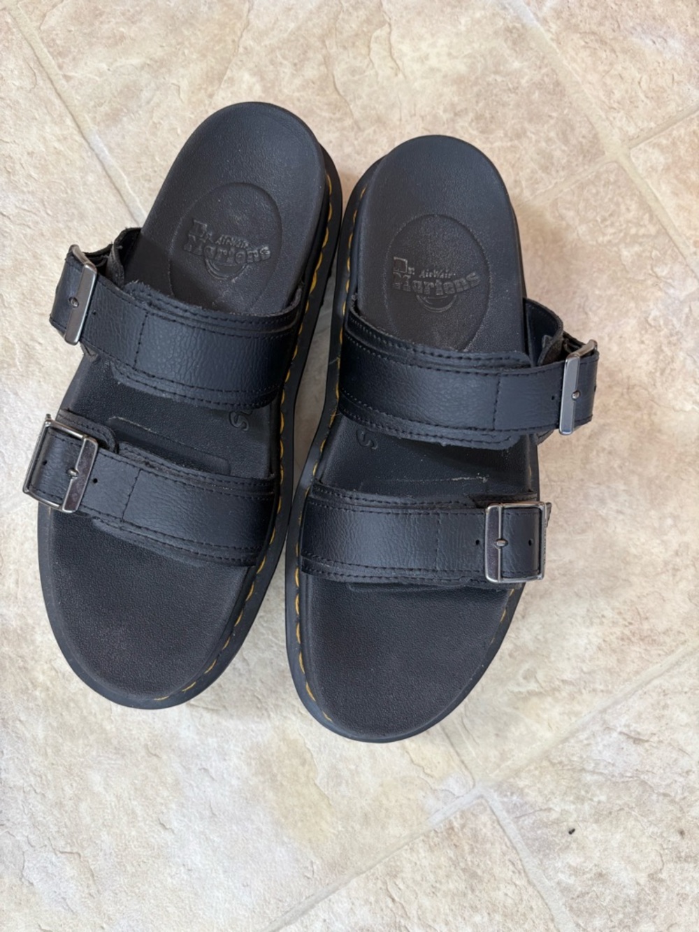 Dr. Martens Double-Buckle Black Platform Sandals - Picture 3 of 5
